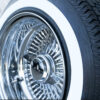 14x7” Reverse Chrome 100-Spoke Wire Wheels + 175/70R14 Custom 1.4” Whitewall Tires – Set of 4 | Show-Ready Lowrider Style
