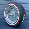 17x8-inch-wire-wheels-standard-chrome-with-whitewall-and-red-stripe-tires-side 17x8" Wire wheels chrome standard + whitewall and red stripe tires - side view