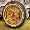 17x8” 24K California Gold Wire Wheels – 100 Spoke Standard + 225/50R17 Original Vogue Tires | Complete Set of 4