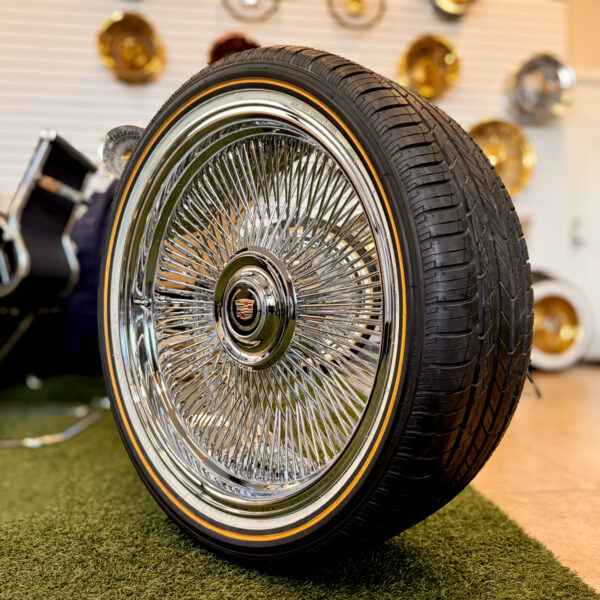 24" Wire Wheels for Cadillac Escalade – Chrome Bolt-On (6 Lug) + 305/35R24 Original Vogue Tires | Set of 4