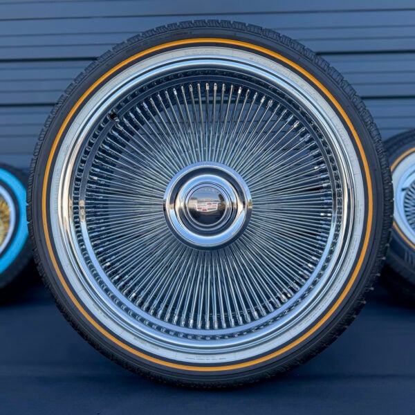 24" Wire Wheels for Cadillac / GMC – Chrome Bolt-On (6 Lug) + 305/35R24 Original Vogue Tires | Set of 4