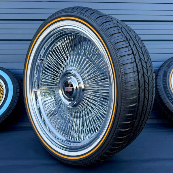 24" Wire Wheels for Cadillac / GMC – Chrome Bolt-On (6 Lug) + 305/35R24 Original Vogue Tires | Set of 4