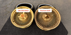 24k usa gold and titanium gold wire wheels
