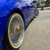 mercedez benz on a 20x8 gold wire wheels, gold hub and gold nipple