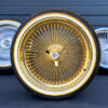 22x8" pure California 24k Yellow Gold wire wheels