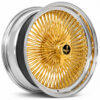 15x7-standard-gold-center-chrome-lip-wire-wheels-real-24k-california-gold 15x7 wire wheels 24k real California gold with chrome lip