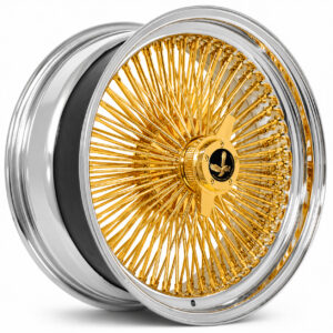 15x7-standard-gold-center-chrome-lip-wire-wheels-real-24k-california-gold 15x7 wire wheels 24k real California gold with chrome lip