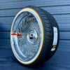 22x9" wire wheels deep dish 6" lip direct bolt-on with floating cap