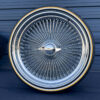 24x10" wire wheels standard offset with whitewall and yellow stripe tires