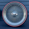 24-inch-standard-wire-wheels-chrome-255-30-r24-custom-whitewall-red-stripe-tires 24x10” Chrome Wire Wheels Staggered – Standard & Deep Dish + 255/30R24 Custom True Whitewall & Red Stripe Tires | Triple Plated | Set of 4