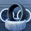 265/33R22 Custom Blue Stripe & True Whitewall Tire – Weatherproof Handmade in USA