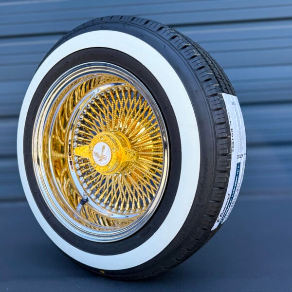14x7 reverse wire wheels gold center with engraving knock-off