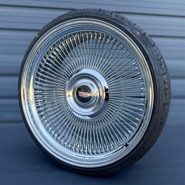 22-inch forged wire wheels direct bolt on with floating cap + blackwall tires