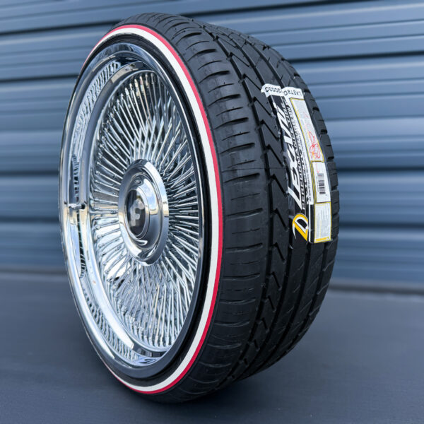 22" forged wire wheels floating caps direct bolt on - side view