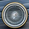 17x9-reverse-chrome-wire-wheels-100-spoke-with-whitewall-gold-stripe-tires 17x9 Reverse Chrome 100-Spoke Wire Wheels & White & Gold stripe Tires Set