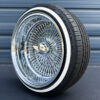 17x9-reverse-chrome-wire-wheels-100-spoke-with-whitewall-tires-side-view 17x9 Reverse Chrome 100-Spoke Wire Wheels & Whitewall Tires Set