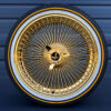 20x8-all-gold-wire-wheels-fwd-150-spoke-with-245-40-20-orignal-vogue-tires-front-view 20x8 FWD All-Gold 150-Spoke Wire Wheels & Vogue Tires Set (Real 24k Gold)