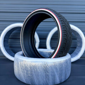 255:30R24-whitewall-red-stripe-tires-set stack of 24 inch custom true whitewall and red stripe with packing