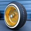 14x7-reverse-all-gold-100-spoke-wire-wheel-and-whitewall-tire-set-side-view 14x7 reverse all gold 24k gold wire wheels for chevy impala