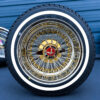 14x7-reverse-triple-gold-100-spoke-wire-wheel-cali-spoke-diamond-cut-and-whitewall-tire-set-red-eagle-chip 14x7 reverse 72 spoke cross lace triple gold wire wheels