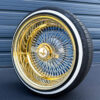 17x9-reverse-gold-lip-diamond-cut-spoke-wire-wheels-100-spoke-with-whitewall-tires-zenith-cut 17x9 reverse wire wheels with diamond cut cali spokes and gold lip