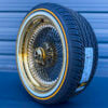 18x8-black-and-gold-wire-wheels-150-spoke-and-vogue-tire-set-side-view 18x8 black and gold wire wheels with vogue tire