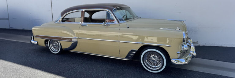 1953 Chevrolet Bel Air with 14x7 front and 14x6 rear cross-lace wire wheels