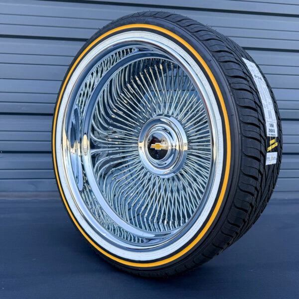 20x10-forged-chrome-wire-wheels-reverse-245-40-20-original-vogue-brand-tires-package-Chevrolet-floating-cap 20x10 forged chrome wire wheels reverse with Chevrolet floating caps