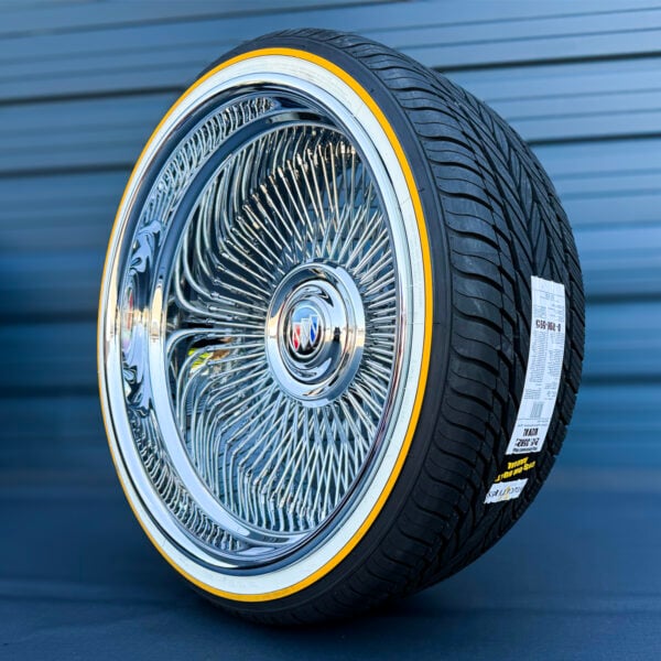22x10 forged chrome wire wheel with buick floating cap