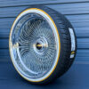 22x10-chrome-forged-wire-wheels-bolt-on-with-chevy-floating-cap-side 22x10 forged chrome wire wheels with chevy floating cap, direct bolt on
