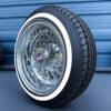 zenith-14x7-reverse-chrome-60-spoke-cross-lace-wire-wheel-and-whitewall-tire-set-side-view 14x7 60 spoke reverse wire wheels and whitewall tire set